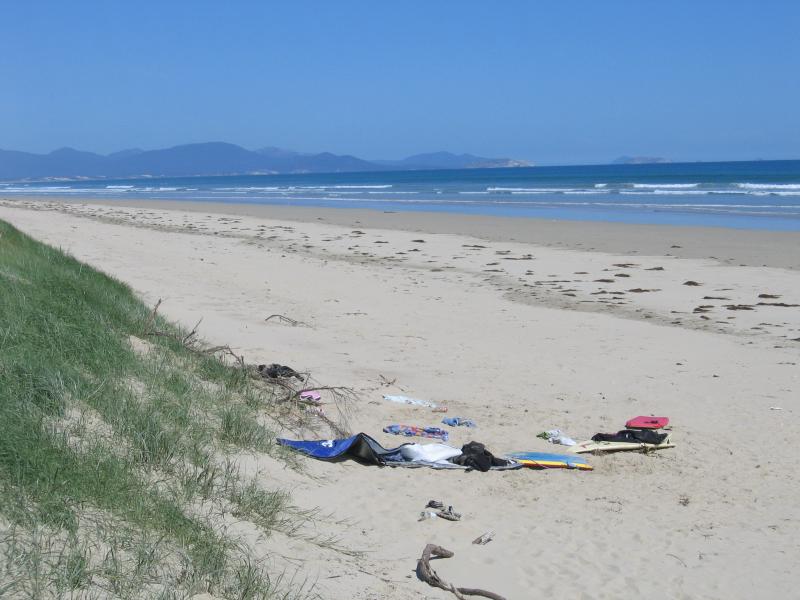 Sandy Point - Ned Neals Lookout and beach, western end of Beach Parade: View south-east along beach