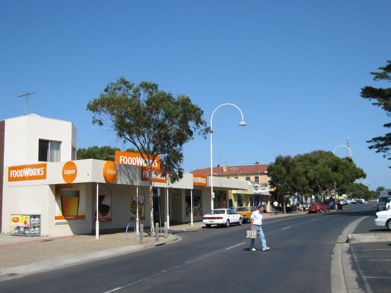 San Remo - Shops and commercial centre, Marine Parade: Supermarket, view west along Marine Pde west of Bergin Gv