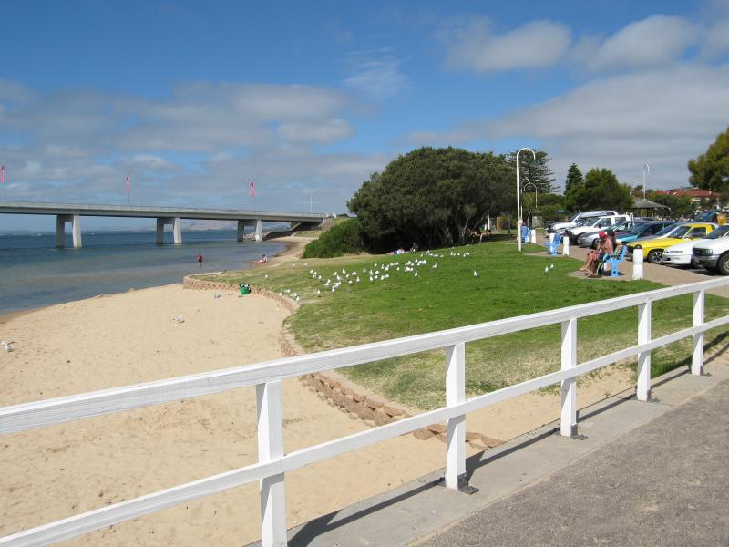 San Remo - Foreshore along Marine Parade: View east along foreshore from jetty