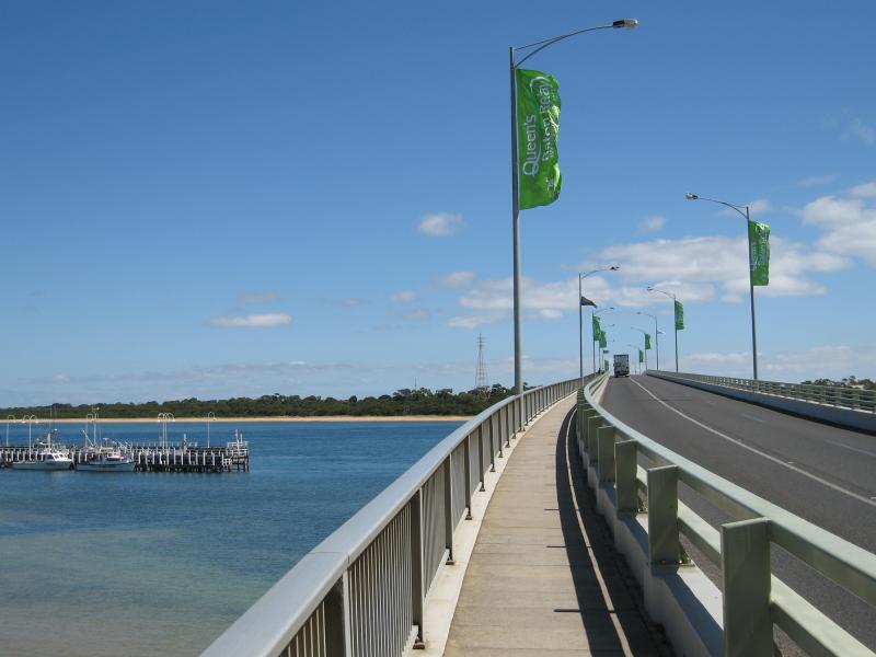 San Remo - Views from Phillip Island Bridge, Phillip Island Road: View north-west along bridge towards San Remo Jetty