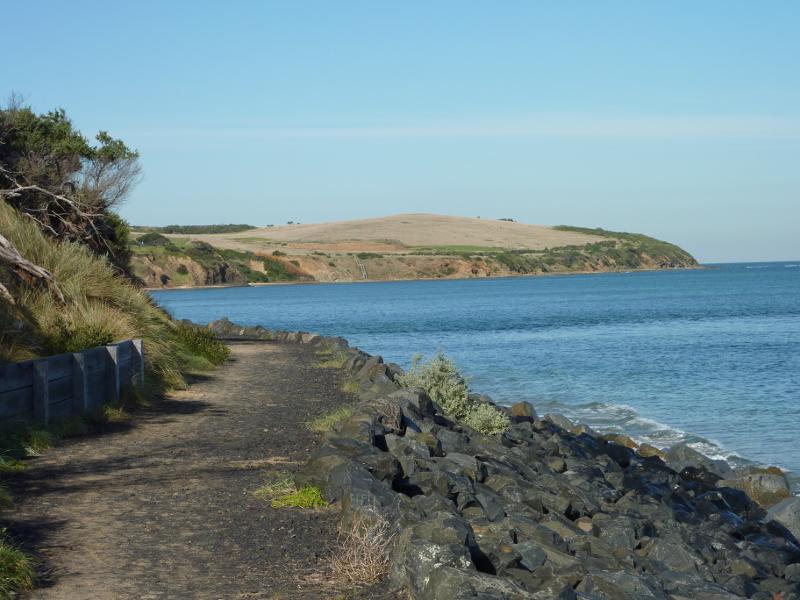 San Remo - Walking track along coast from San Remo Jetty to Back Beach - View south-east along path towards Griffiths Point