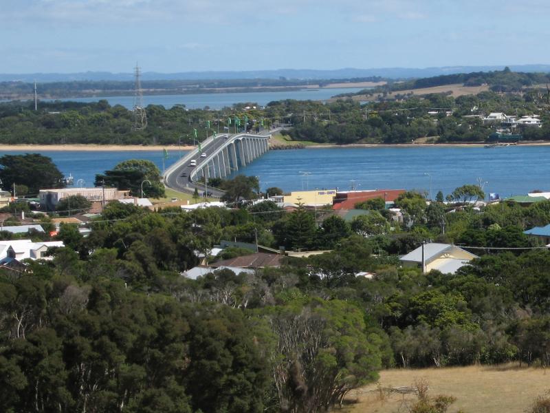 San Remo - Views from Panorama Drive near Anderson Street and Bonwick Avenue: View north-west towards Phillip Island Bridge