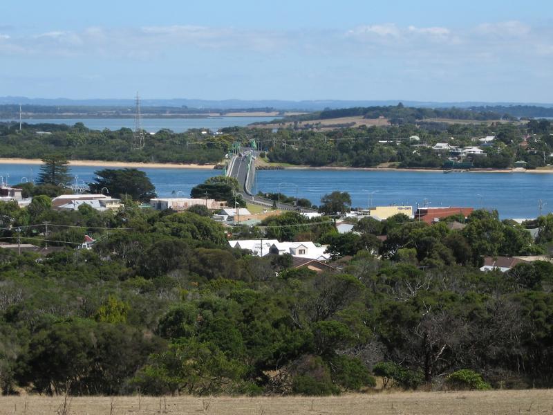 San Remo - Views from Panorama Drive near Anderson Street and Bonwick Avenue: View north-west towards Phillip Island Bridge