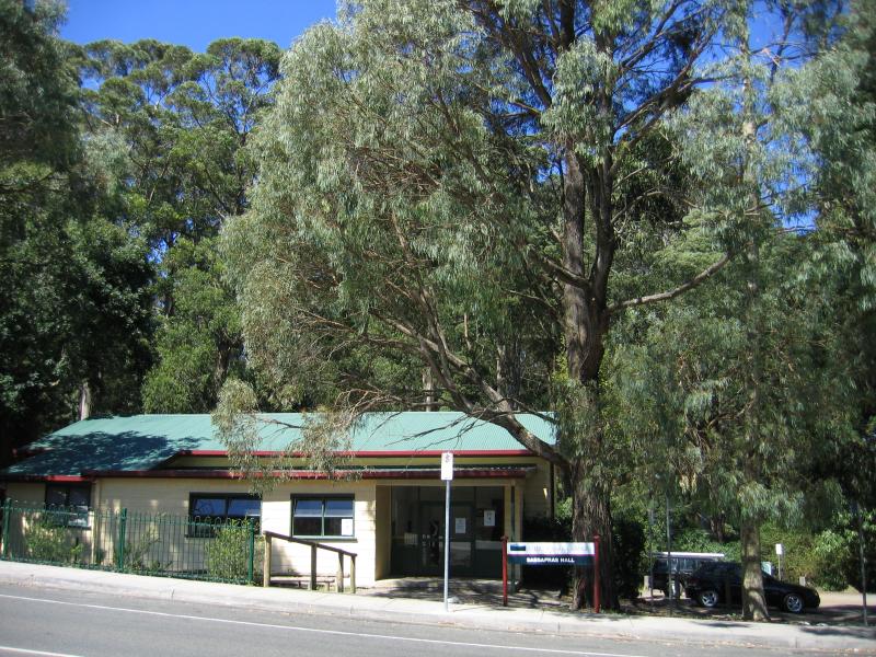 Sassafras - Commercial centre and shops, Mount Dandenong Tourist Road: Sassafras Hall, Mt Dandenong Tourist Rd opposite Mountain Hwy