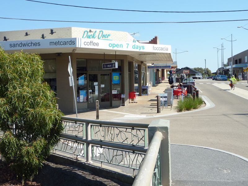 Seaford - Shops, Station Street: View west along Station St at Chapman Av