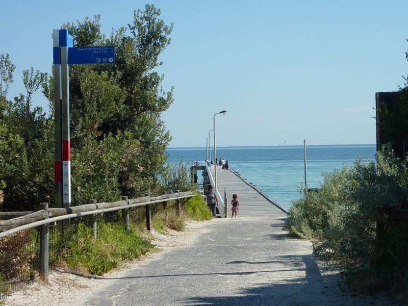 Seaford - Seaford Pier and surrounding beaches: Pathway from car park to Seaford Pier