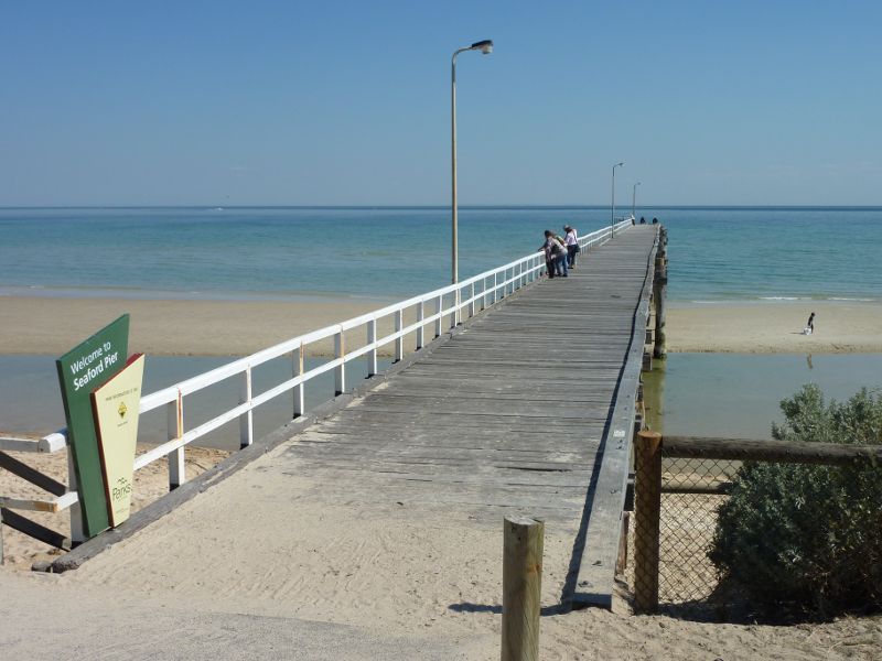 Seaford - Seaford Pier and surrounding beaches: View along pier