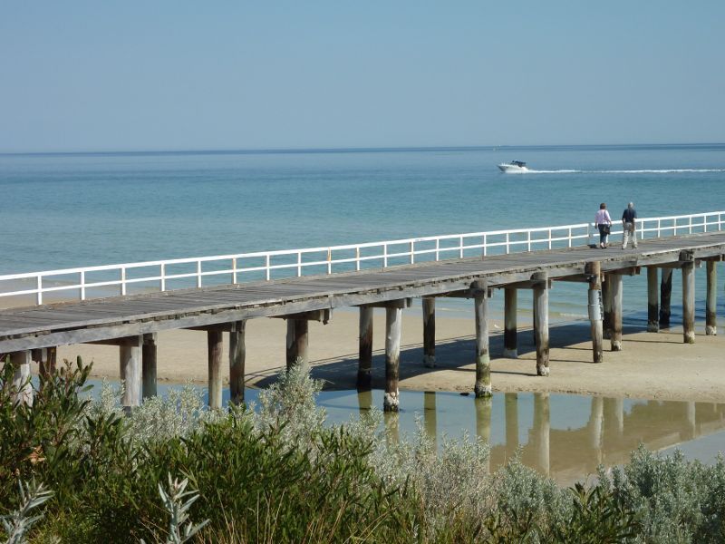Seaford - Seaford Pier and surrounding beaches: View across pier