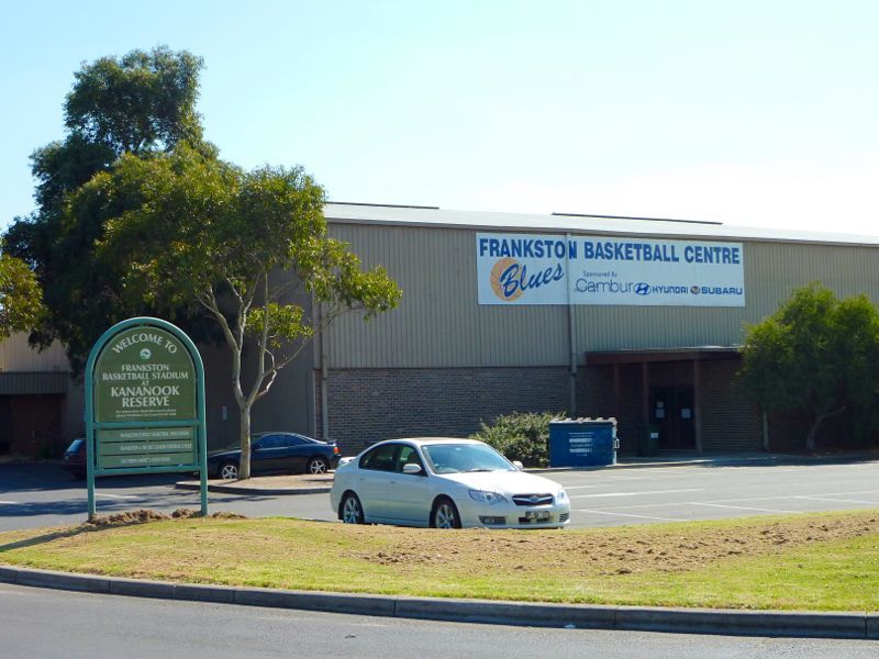 Seaford - Kananook Reserve, Kirkwood Avenue: Entrance to Frankston Basketball Stadium at Bardia Av