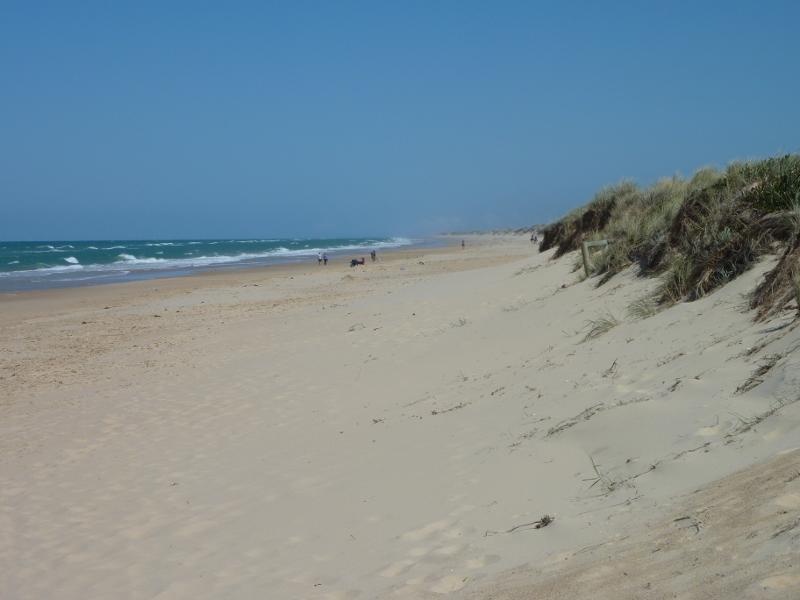 Seaspray - Beach at Seaspray Surf Life Saving Club, off Foreshore Road: View south-west along beach