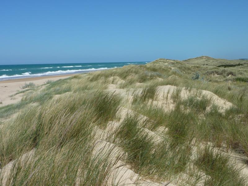 Seaspray - Beach at south-western end of Foreshore Road and mouth of Merriman Creek: View south-west along beach, west of creek