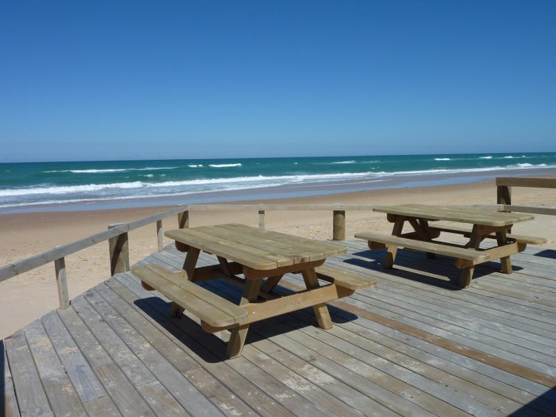 Seaspray - Beach at Shoreline Drive opposite Centre Road: Decking and picnic tables on beach