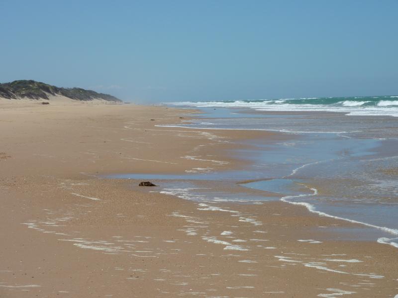Seaspray - The Honeysuckles, beach along Shoreline Drive opposite Mandalay Drive: View north-east along beach