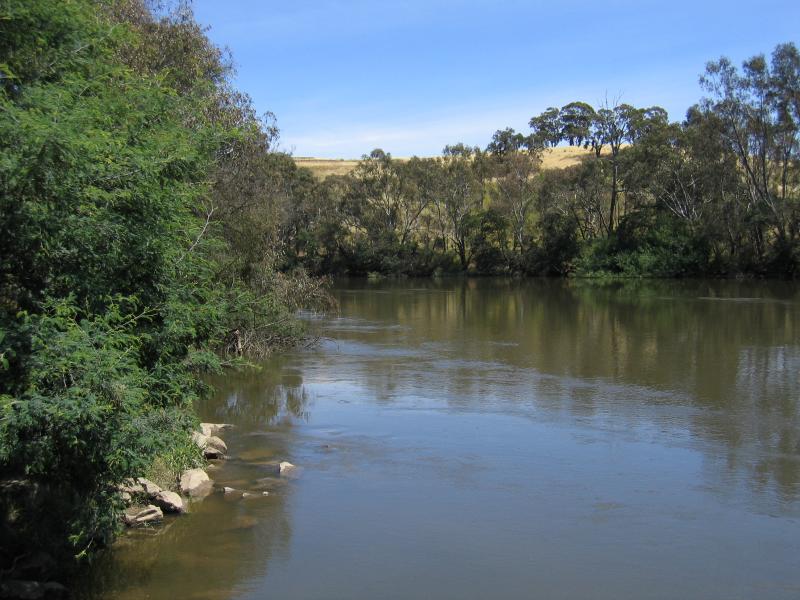 Seymour - New Crossing Place (Manners Street) and Goulburn River: View along Goulburn River at boat ramp, Lions Park
