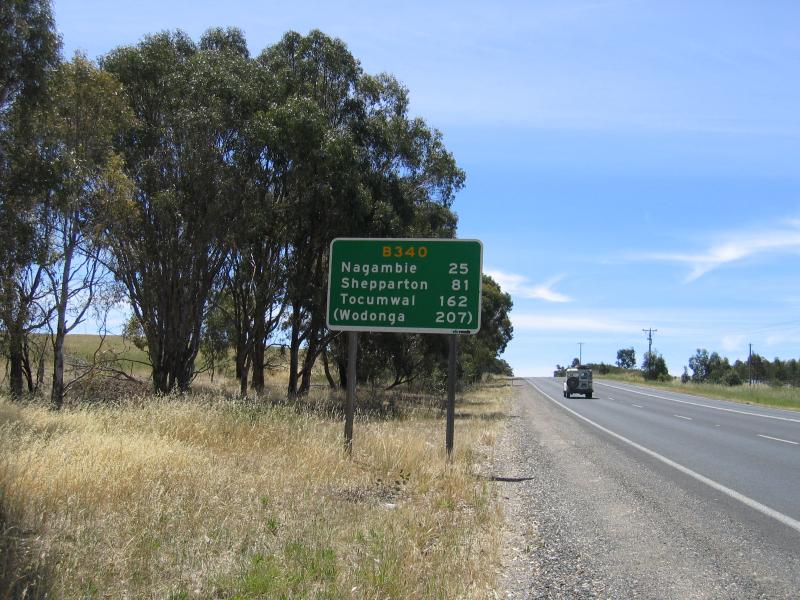 Seymour - Around Seymour and outskirts: View north along Goulburn Valley Highway, north of town centre