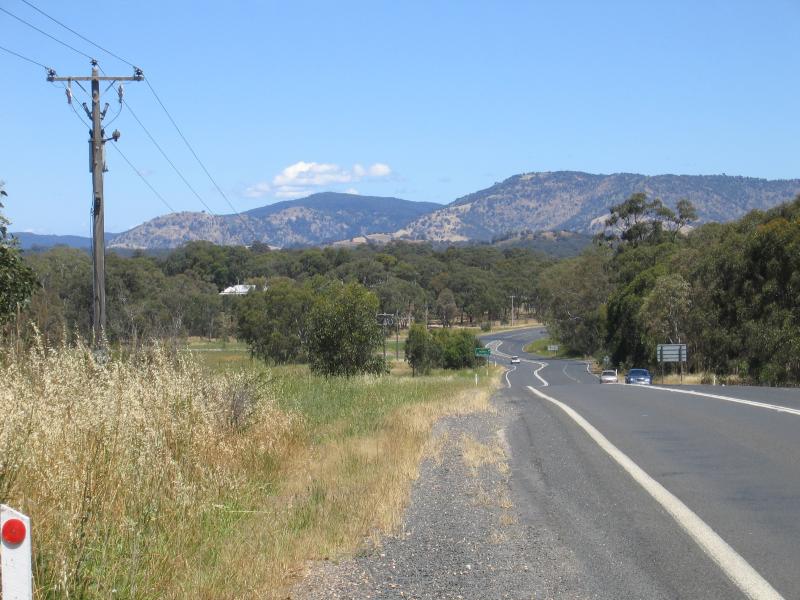 Seymour - Around Seymour and outskirts: View south along Goulburn Valley Highway, north of town centre