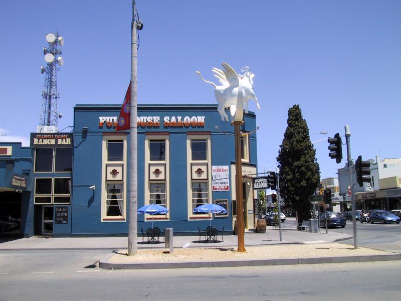 Shepparton - Commercial centre and shops: Fullhouse Saloon, south along Wyndham St at Fryers St