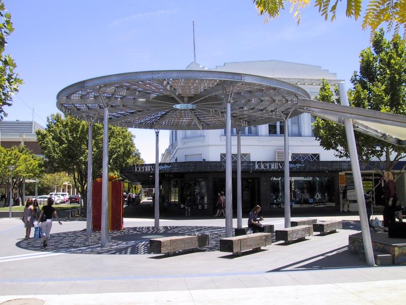 Shepparton - Commercial centre and shops: Maude St Mall, view west along Stewart St