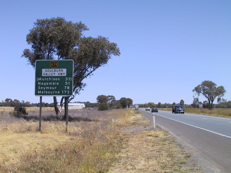 Shepparton - Around town: Heading south out of Shepparton, Goulburn Valley Highway near aerodrome