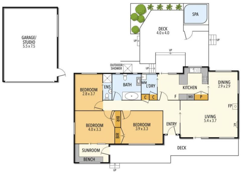 Back Beach Oasis - Floor plan