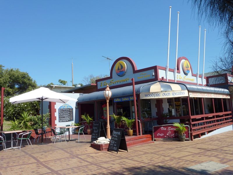 Sorrento - Shops and commercial centre, Ocean Beach Road: Via Sorrento restaurant, corner Ocean Beach Rd and Kerferd Av