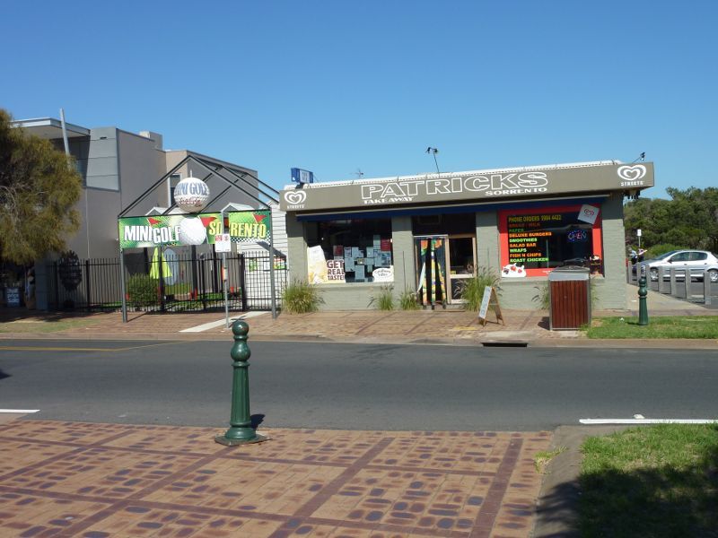 Sorrento - Shops and commercial centre, Ocean Beach Road: Mini golf and takeaway, corner of Ocean Beach Rd and Melbourne Rd
