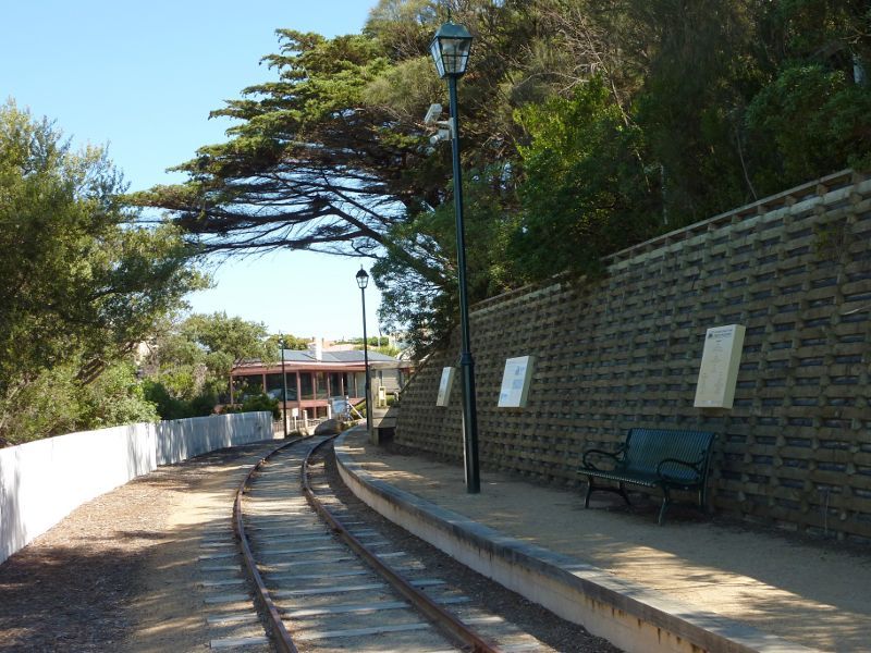 Sorrento - Views from cliffs above Policemans Point: Old Sorrento Steam Tram platform