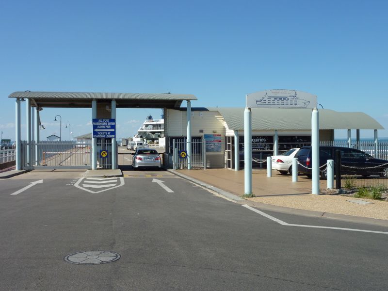 Sorrento - Policemans Point and Sorrento Pier: Gates at pier entrance to Queenscliff-Sorrento Ferry
