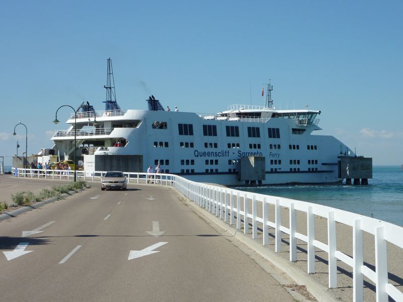 Sorrento - Policemans Point and Sorrento Pier: Road along pier leading to Queenscliff-Sorrento Ferry