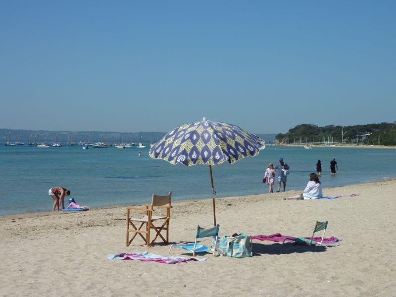 Sorrento - Western end of Sorrento Front Beach: Beach umbrella