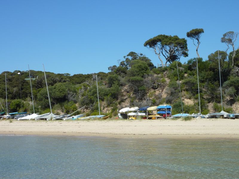 Sorrento - Sorrento Front Beach at Sorrento Sailing Couta Boat Club: View from jetty of beach to the east