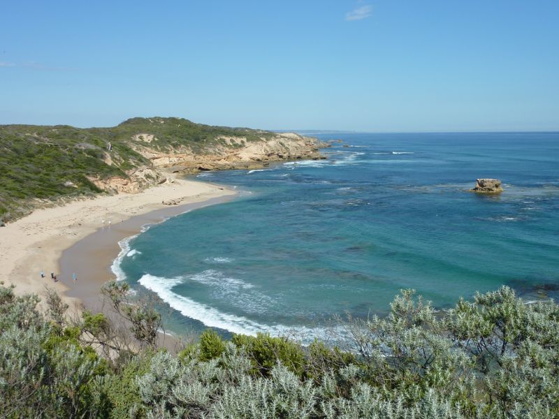 Sorrento - Sorrento Ocean Beach, Bass Strait: View to beach from path west of Sorrento Surf Life Saving Club