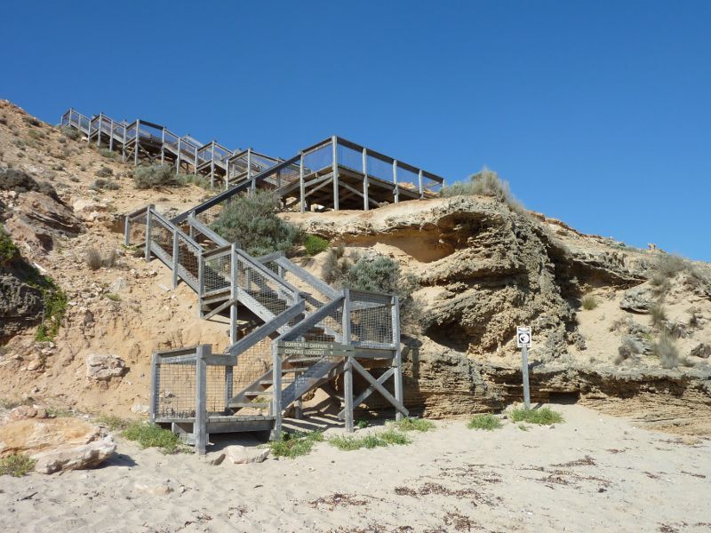 Sorrento - Sorrento Ocean Beach, Bass Strait: Steps from beach up to Coppins Lookout