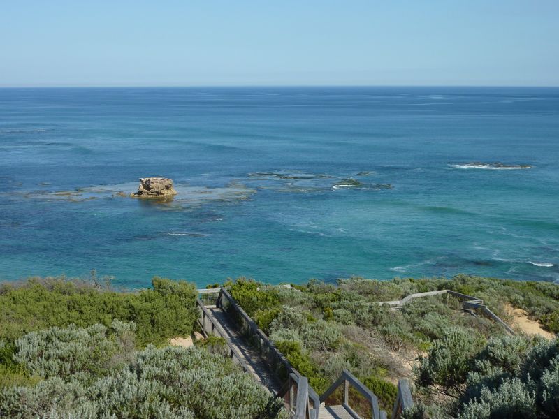 Sorrento - Sorrento Ocean Beach, Bass Strait: View from Coppins Lookout to Darby Rock