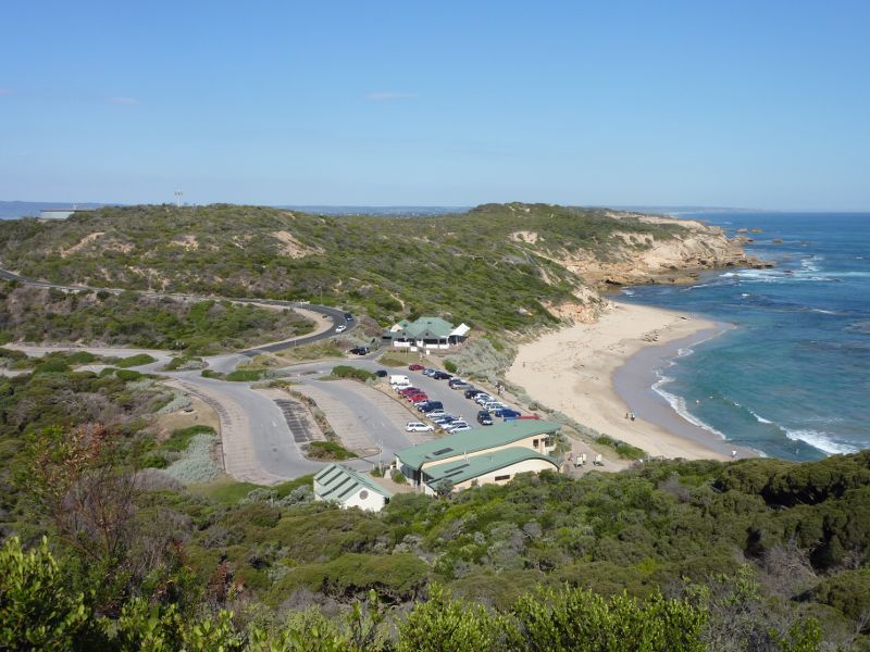 Sorrento - Sorrento Ocean Beach, Bass Strait - View down to beach and car park from Coppins Lookout