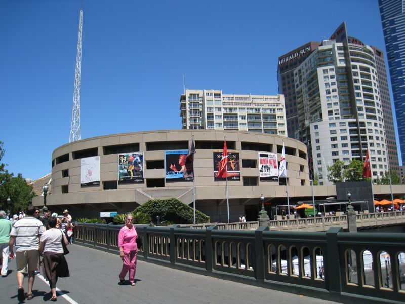 Southbank - Arts Centre Melbourne, St Kilda Road: Hamer Hall viewed from Princes Bridge