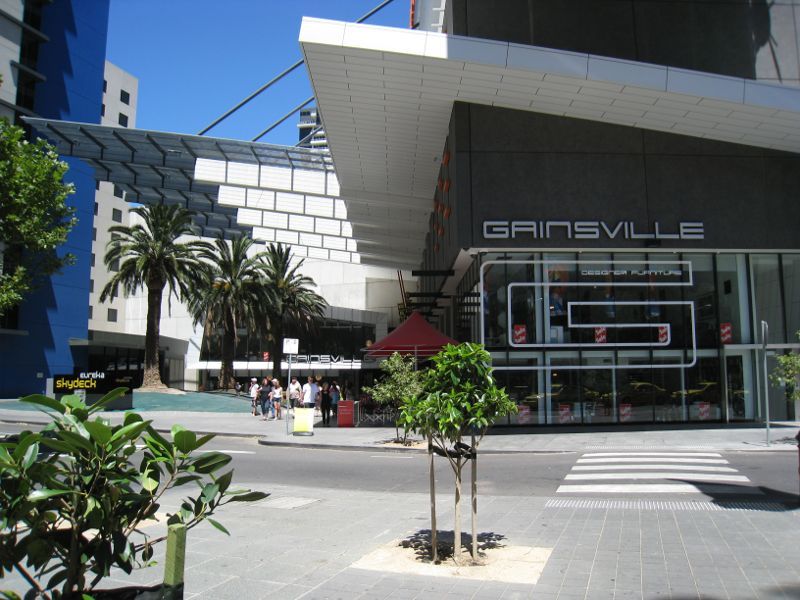 Southbank - Southbank Promenade and Yarra River: Eureka Tower entrance at Riverside Quay