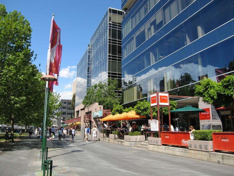 Southbank - Southbank Promenade and Yarra River: View east along Southbank Promenade near Sandridge Bridge