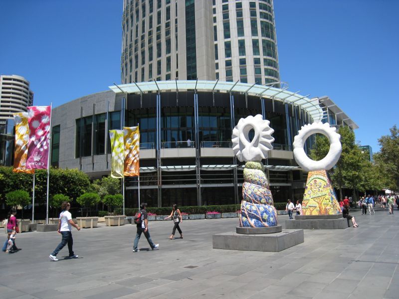 Southbank - Yarra Promenade and Yarra River: Yarra Promenade at Crown Towers