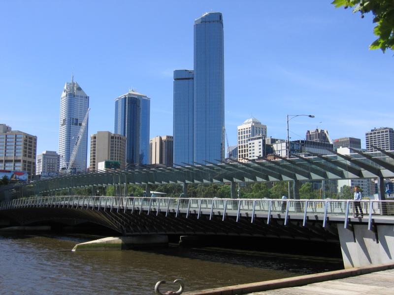 Southbank - Spencer Street Bridge: View towards Spencer Street Bridge and Rialto Towers