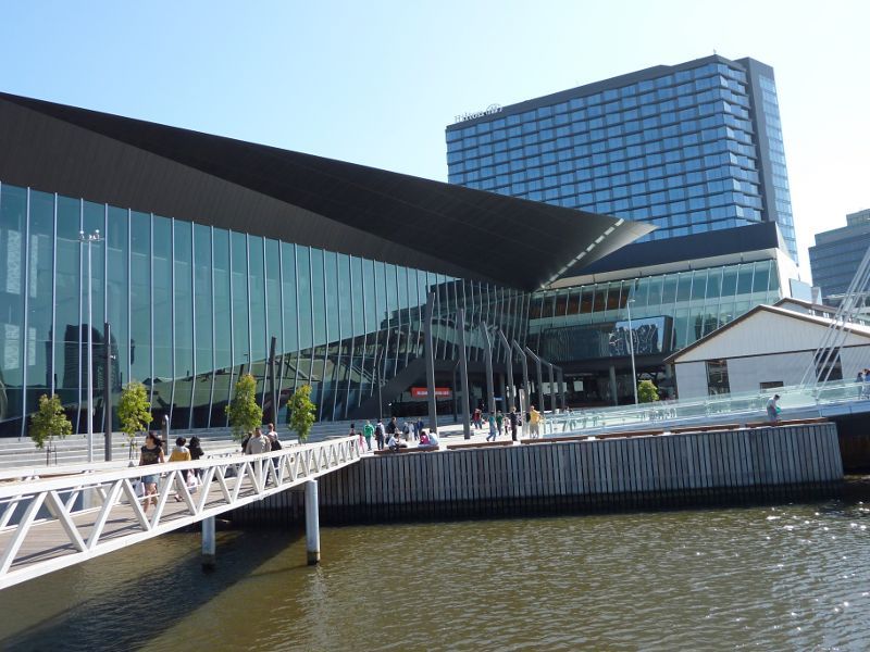 Southbank - South Wharf: View from Dukes Dock towards Melbourne Convention & Exhibition Centre