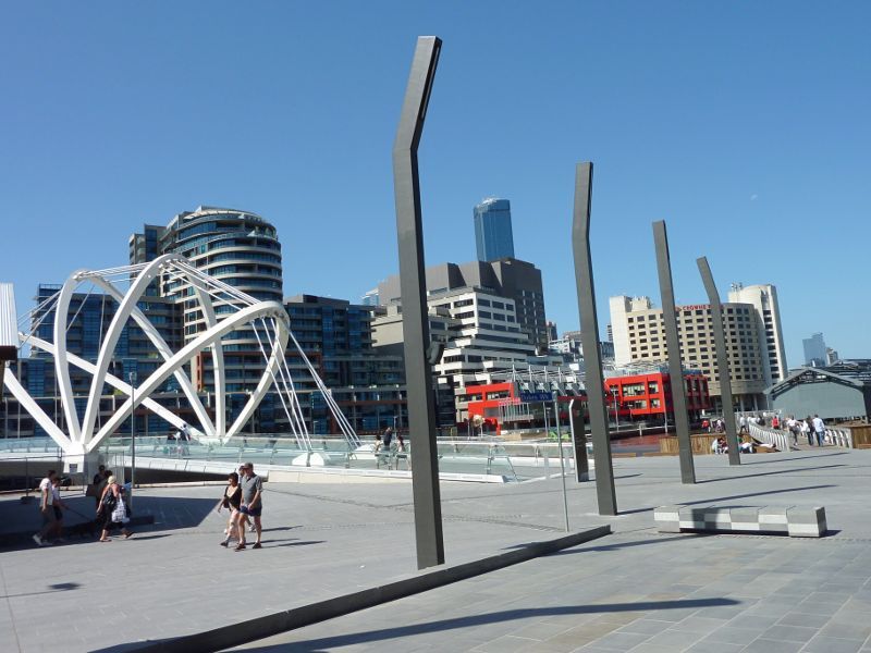 Southbank - South Wharf: View towards Seafarers Bridge from Melbourne Convention & Exhibition Centre