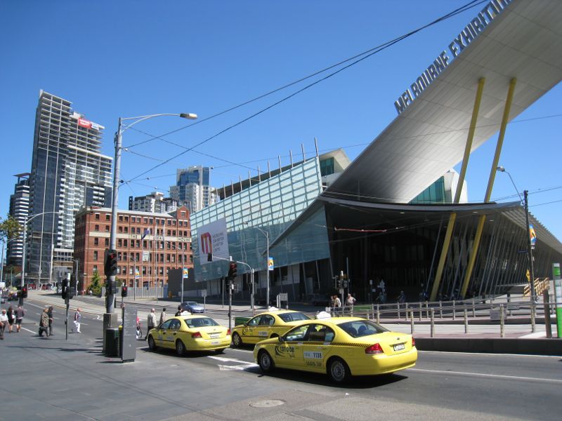Southbank - Clarendon Street: View south along Clarendon St at Melbourne Exhibition Centre