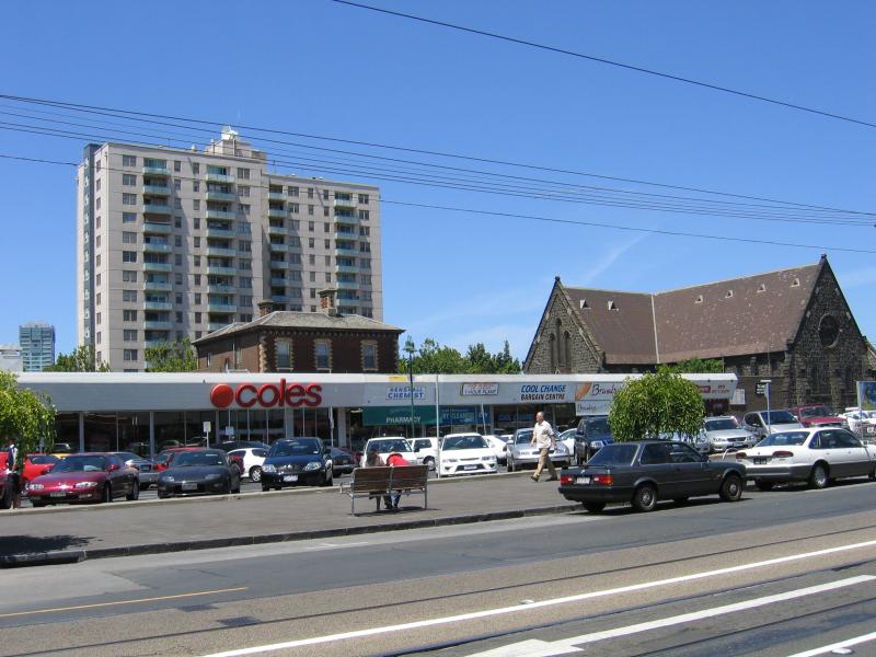 South Melbourne - Clarendon Street area and commercial centre: Coles supermarket, Clarendon St between Coventry St and Dorcas St