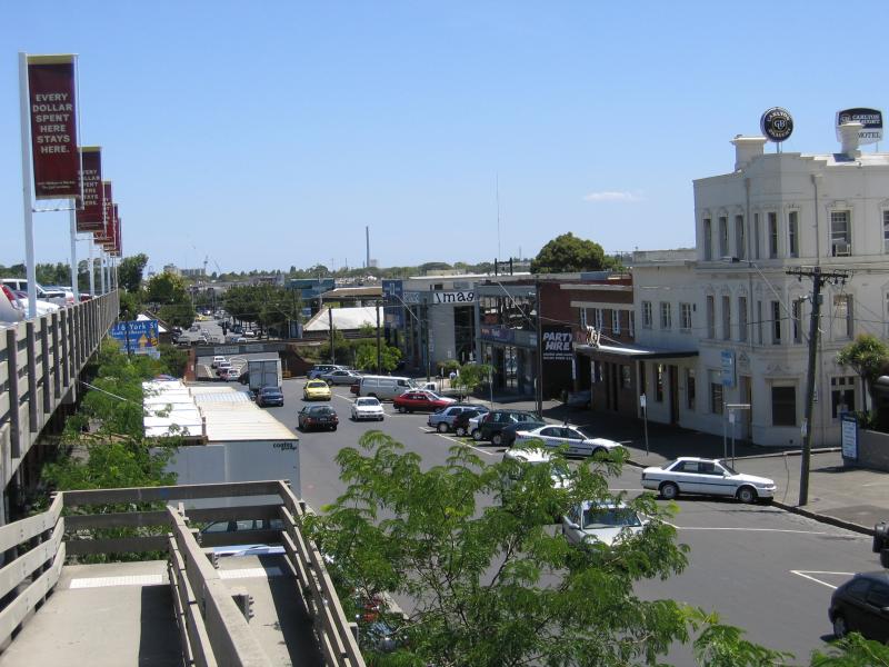 South Melbourne - Around South Melbourne Market, York Street and Cecil Street: View west along York St from market rooftop car park