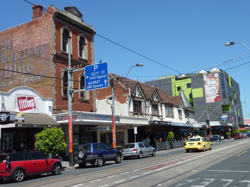 South Yarra - Commercial Road and Malvern Road: View west along Commercial Rd towards Izett St