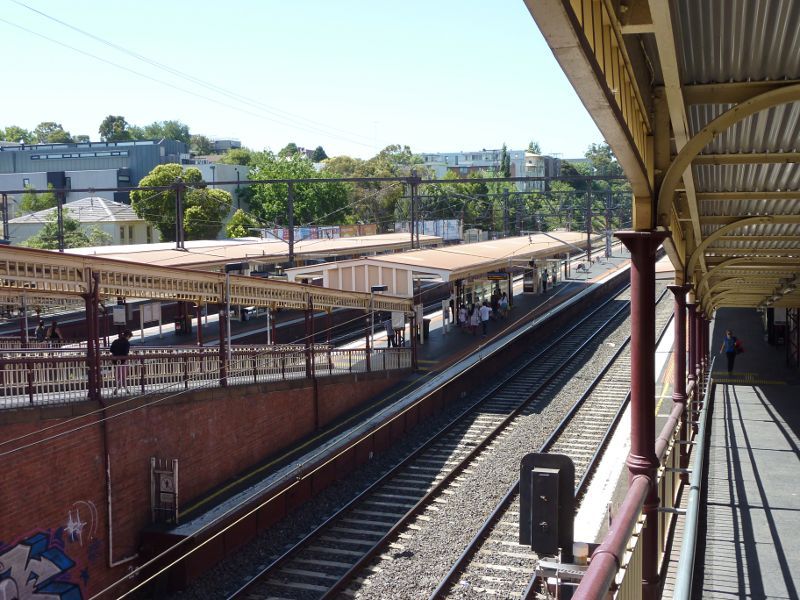 South Yarra - South Yarra railway station, Toorak Road - View down to platforms