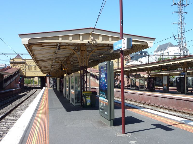 South Yarra - South Yarra railway station, Toorak Road: View along platform