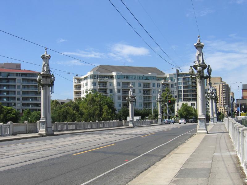 South Yarra - Yarra River around Church Street Bridge at Chapel Street: View south along Church Street Bridge towards Alexandra Av