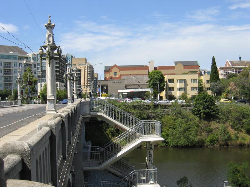 South Yarra - Yarra River around Church Street Bridge at Chapel Street: View south along Church Street Bridge